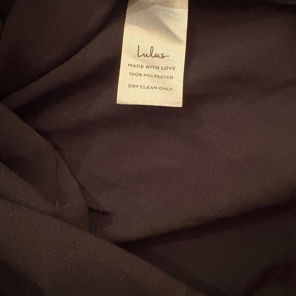 Lulus "Hollywood Woman" Black Satin Midi Cocktail Dress - Size Medium - Picture 10 of 13